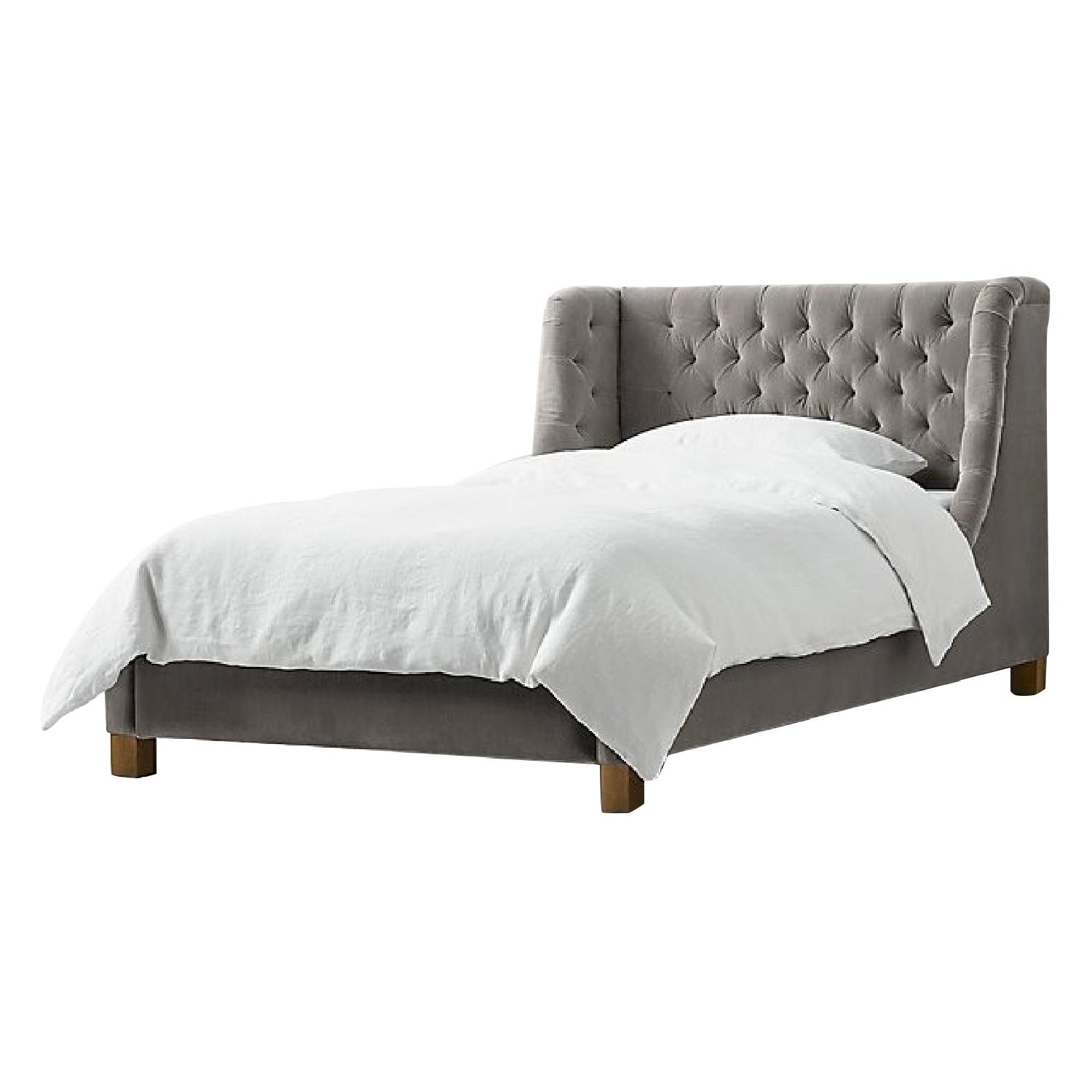 Restoration Hardware Devyn Tufted Velvet Queen Wing Bed AptDeco
