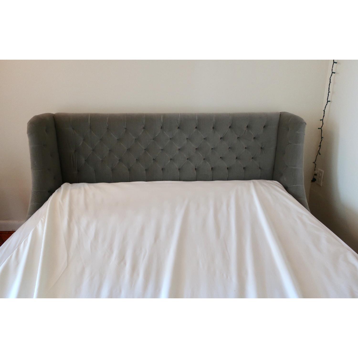 Restoration Hardware Devyn Tufted Velvet Queen Wing Bed AptDeco