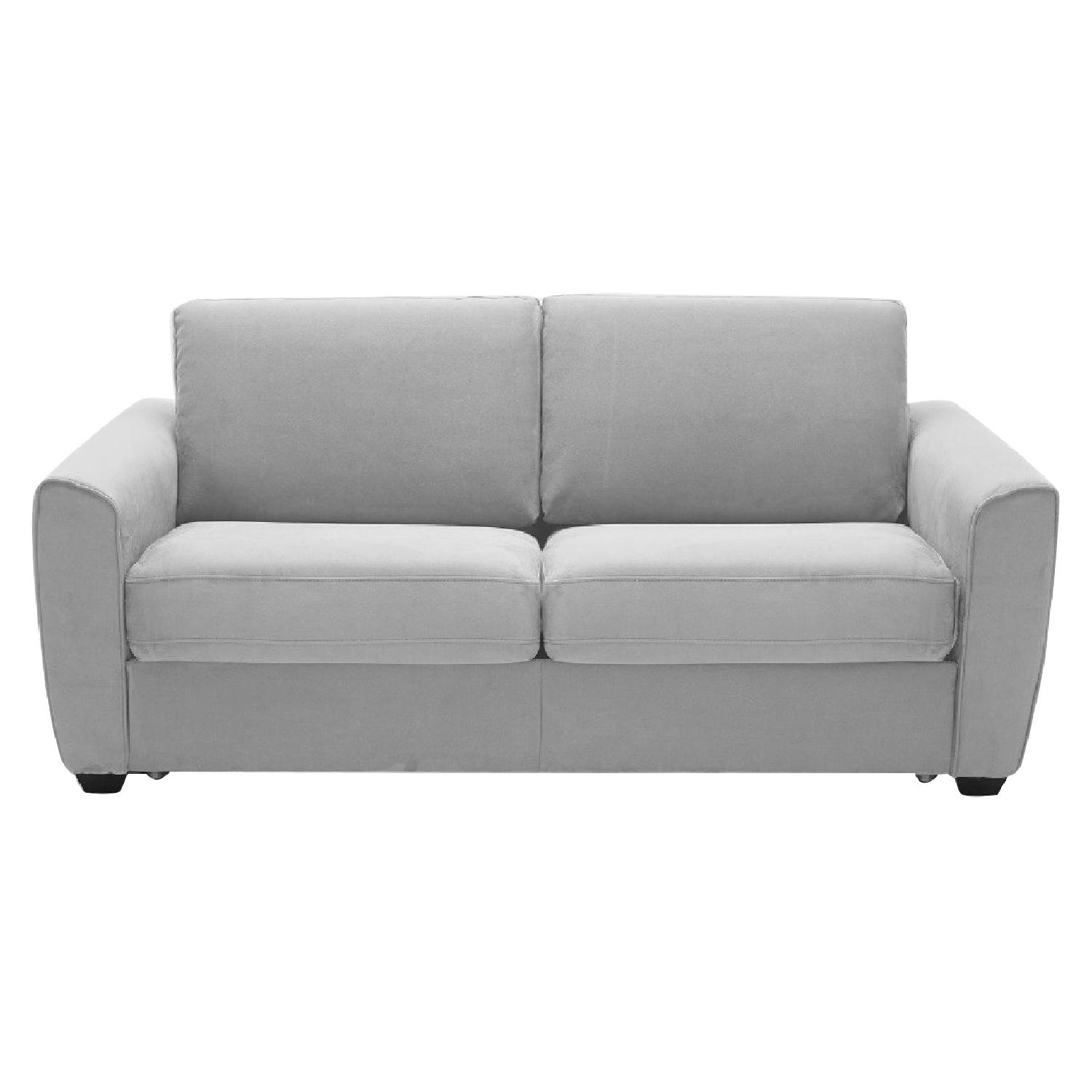 Grey Microfiber Sofa Bed W Memory Foam Sleeper Aptdeco