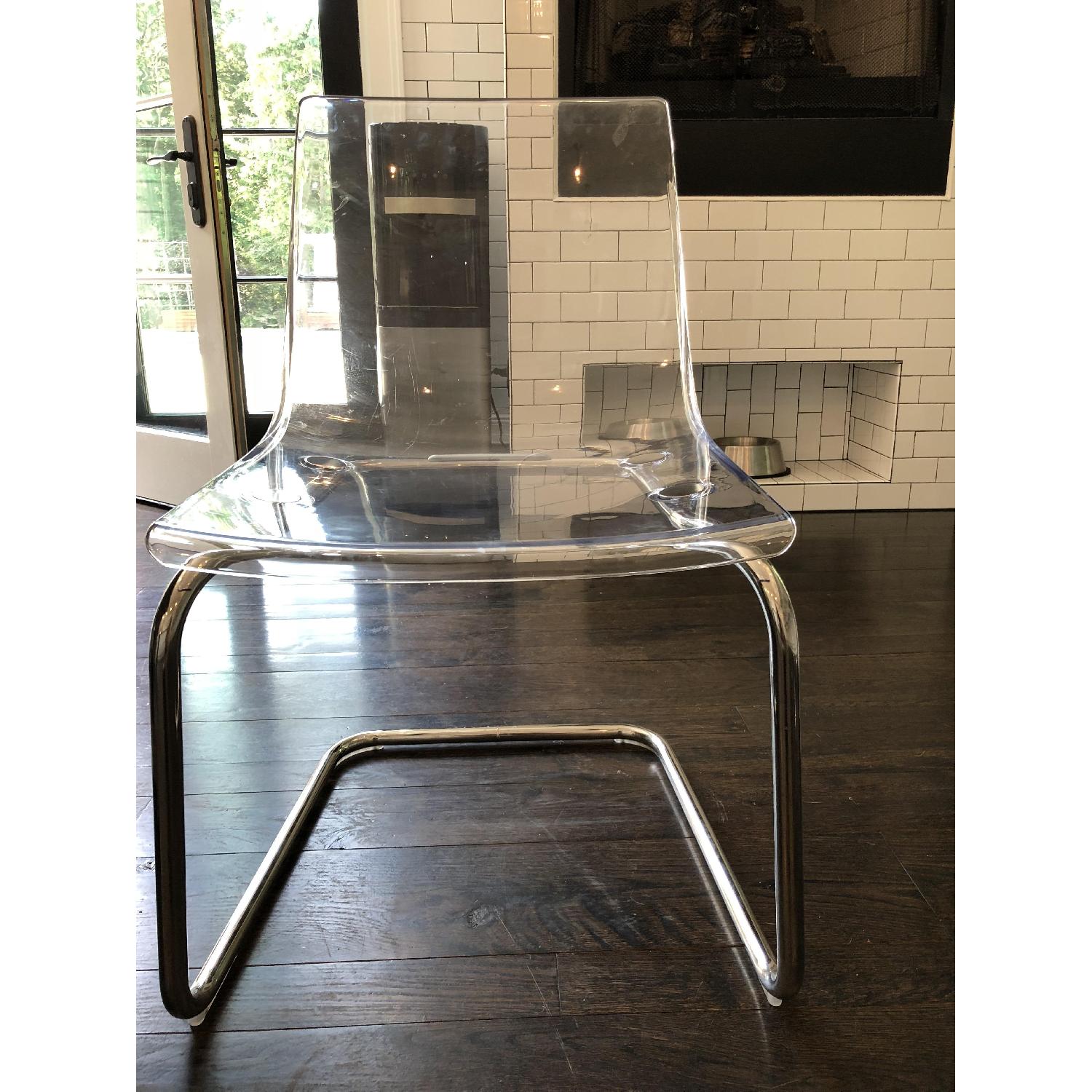 CB2 Lucite Dining Chairs - image-1