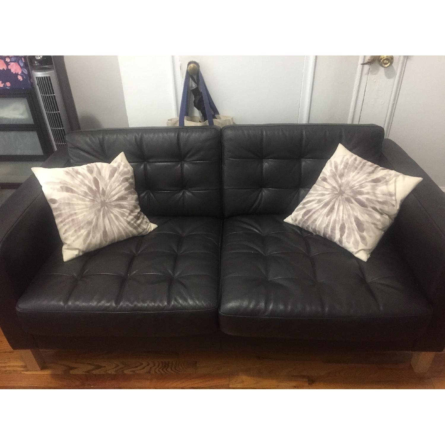 Ikea Landskrona Brown Leather Loveseat - image-2