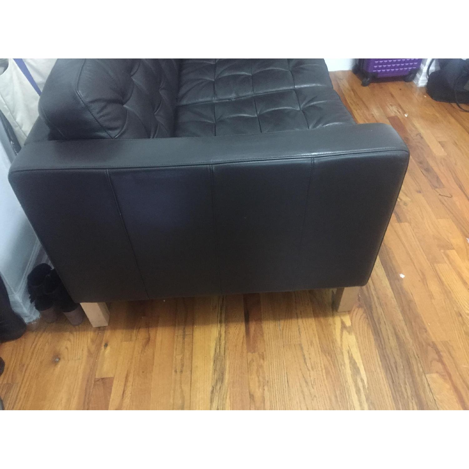 Ikea Landskrona Brown Leather Loveseat - image-4