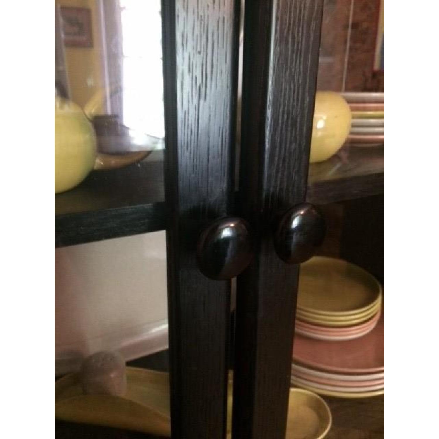 Ikea Hemnes Black Brown Cabinet w/ Glass Doors - image-4