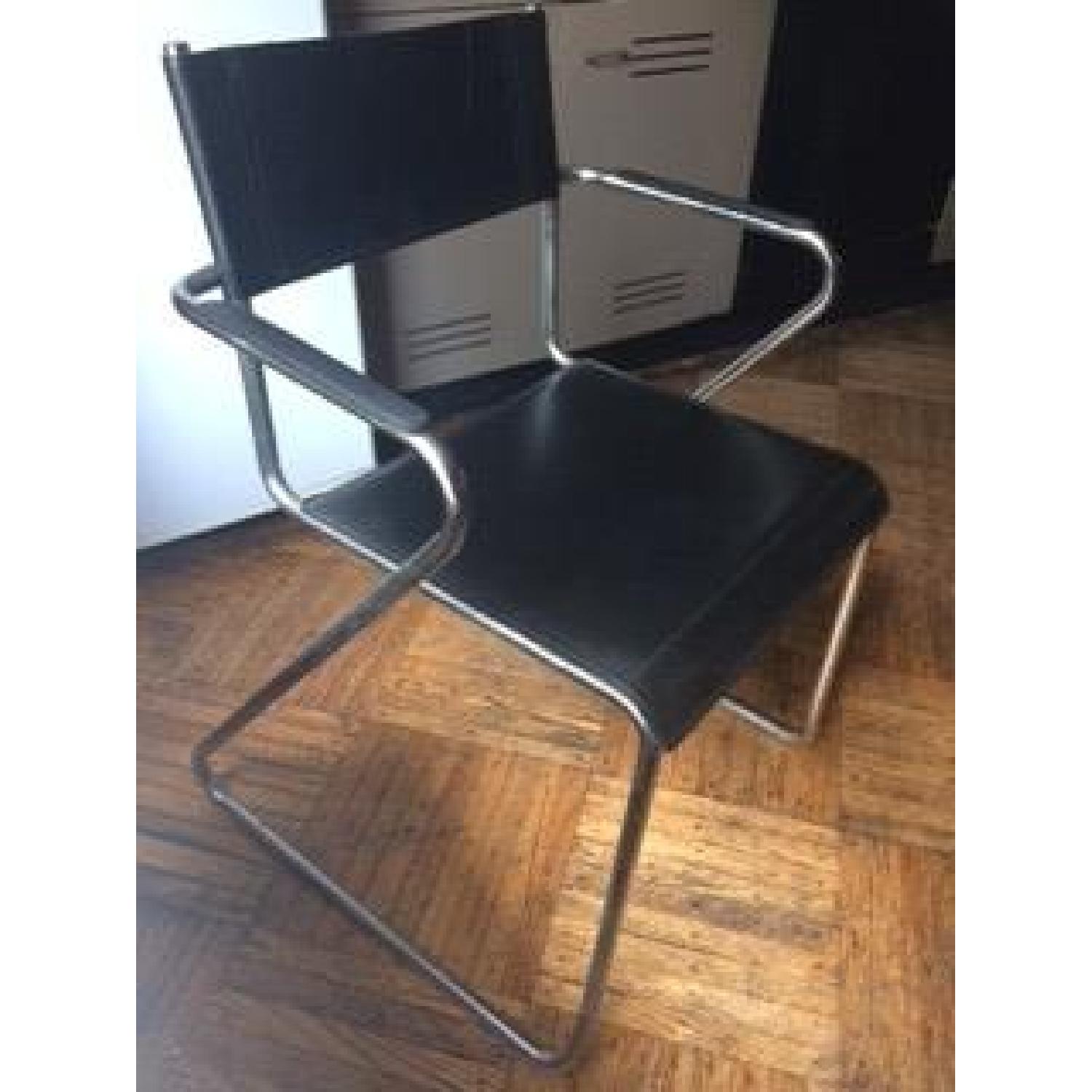 Leather & Chrome Dining Chairs - image-1