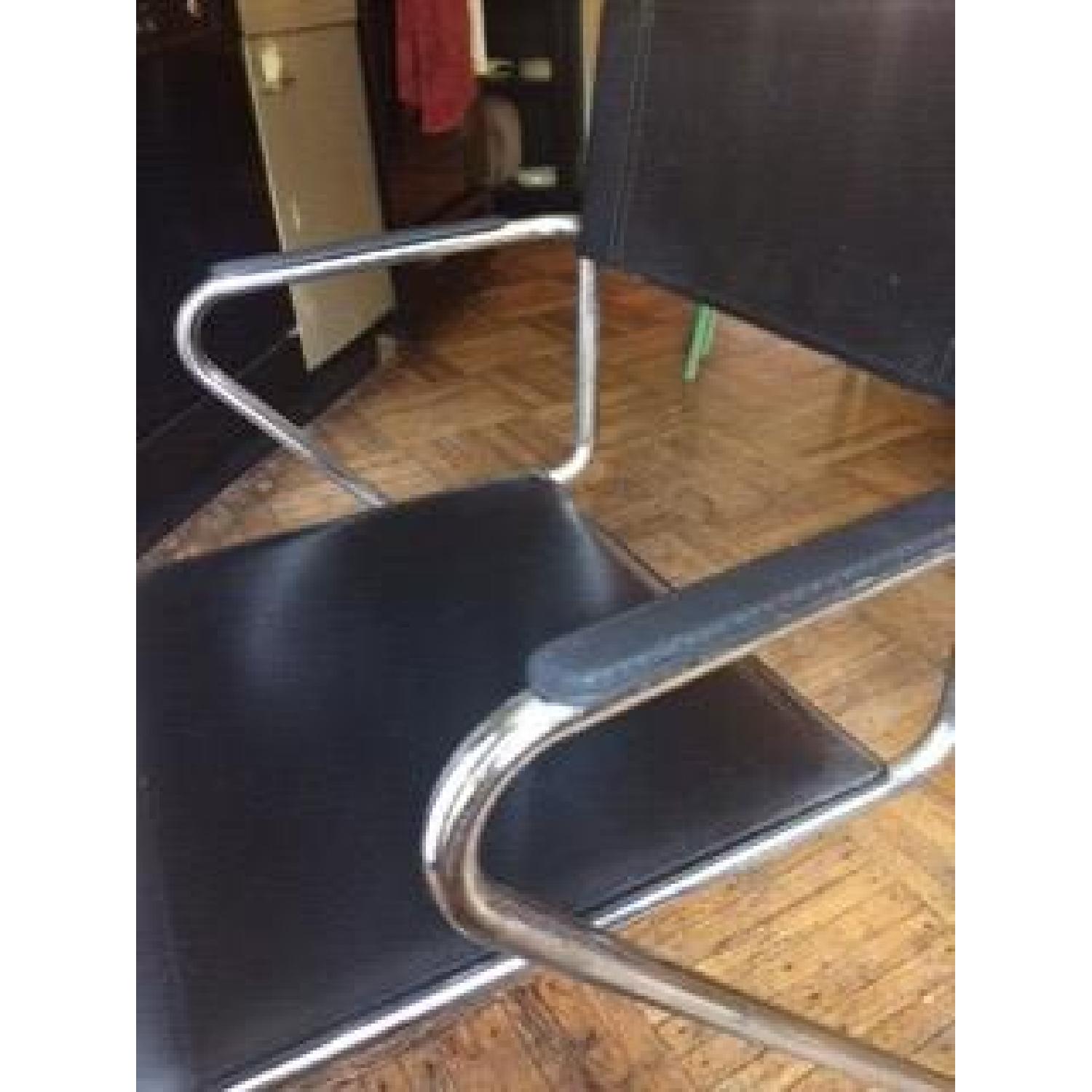 Leather & Chrome Dining Chairs - image-3