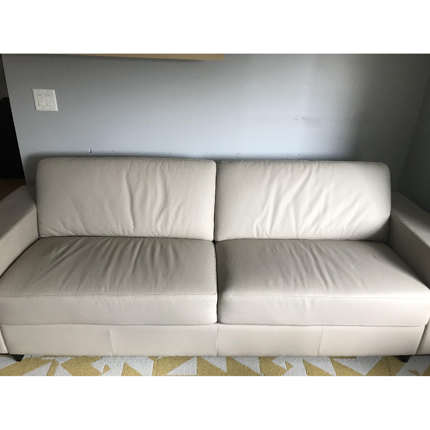 Modloft Renwick Modern Grey Leather Sofa - image-1