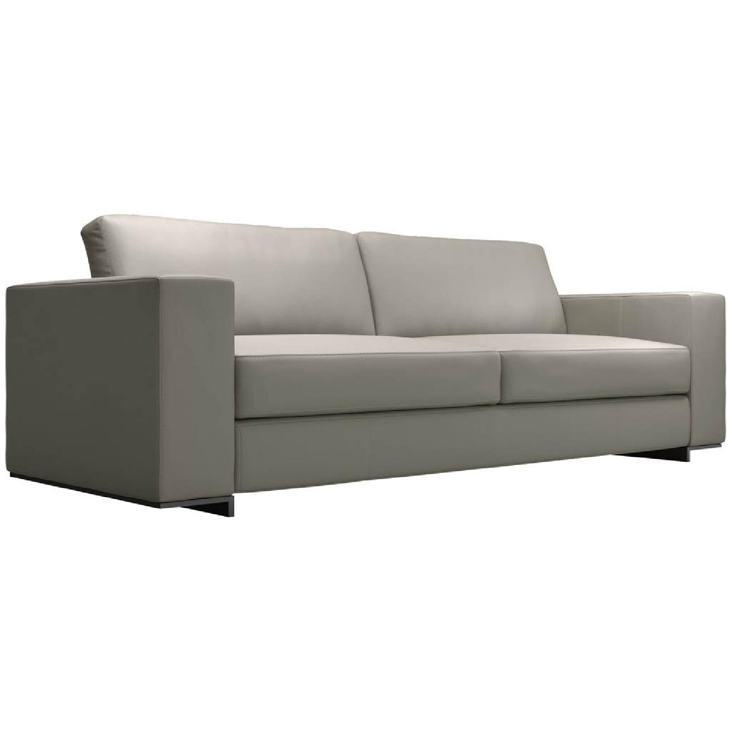 Modloft Renwick Modern Grey Leather Sofa - image-7