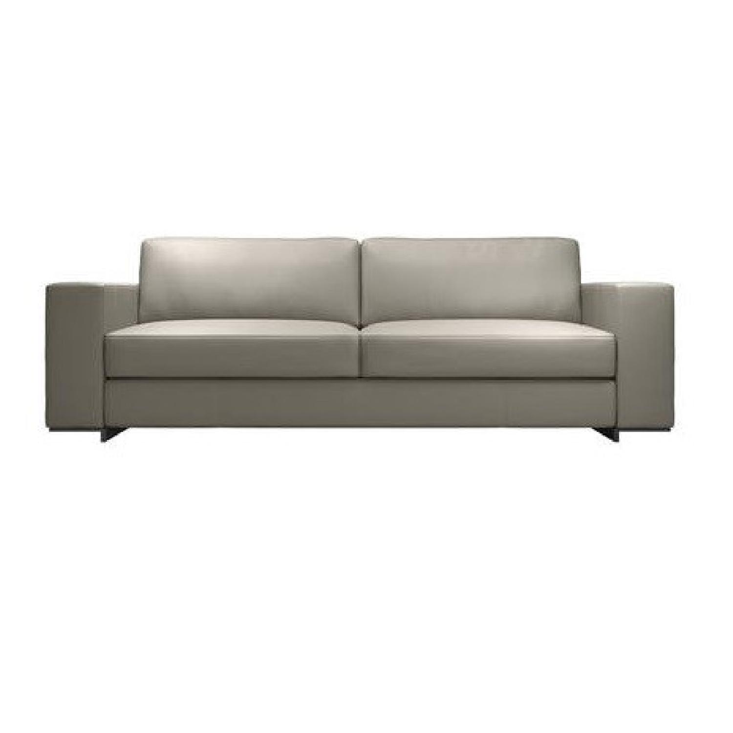 Modloft Renwick Modern Grey Leather Sofa - image-0