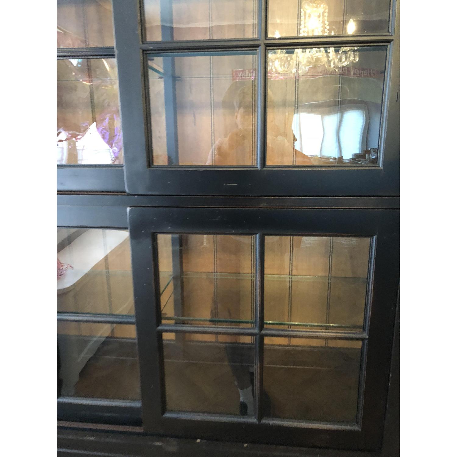 Ethan Allen Black China Cabinet - image-2