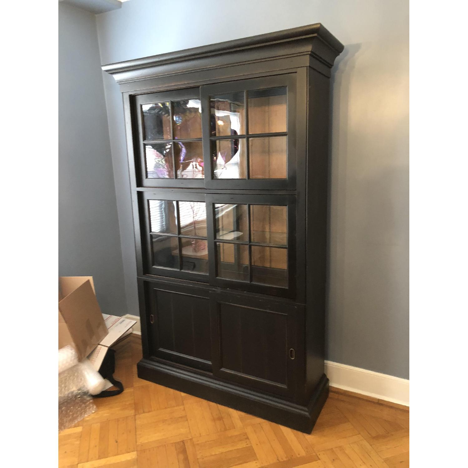 Ethan Allen Black China Cabinet - image-5