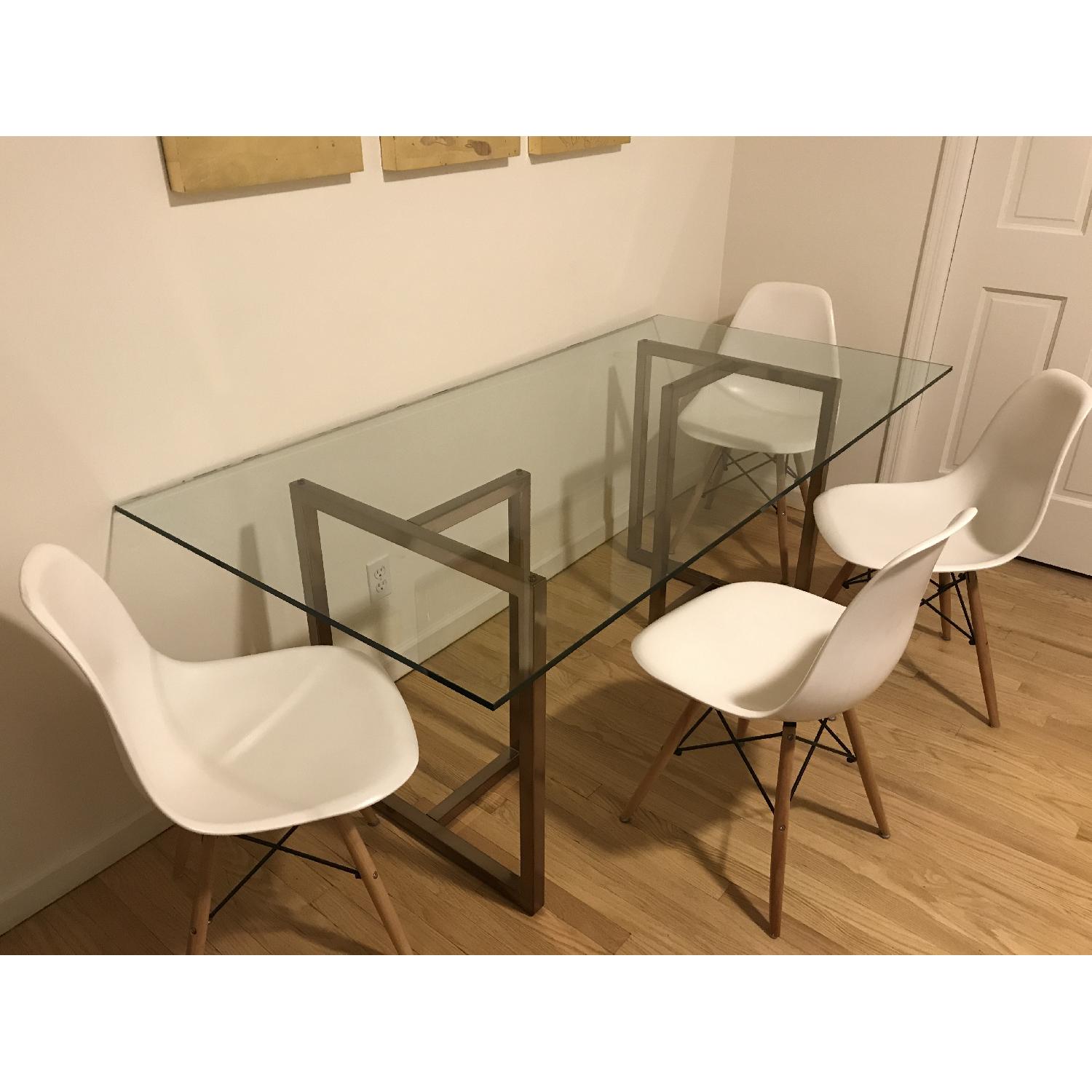 Glass Rectangular Dining Table - image-2