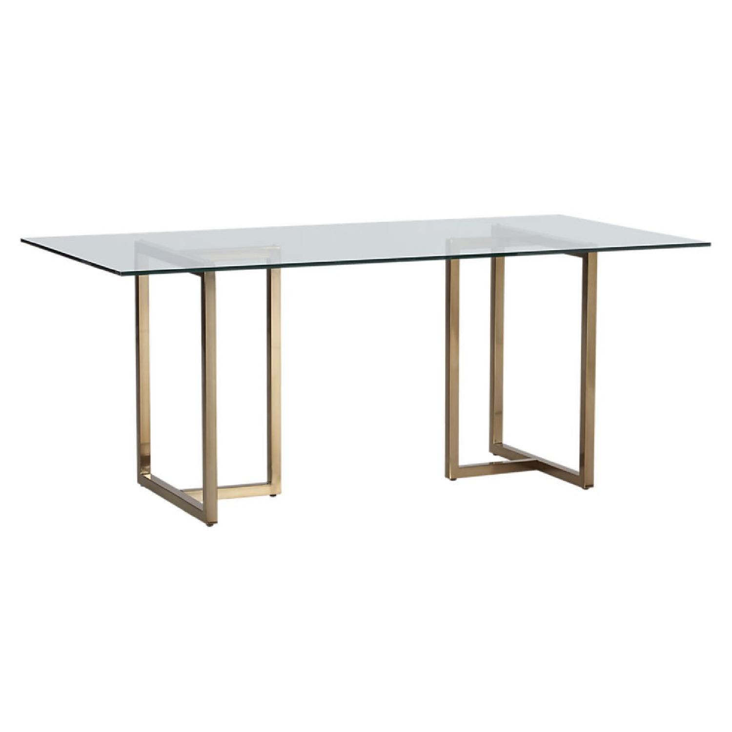 Glass Rectangular Dining Table - image-0