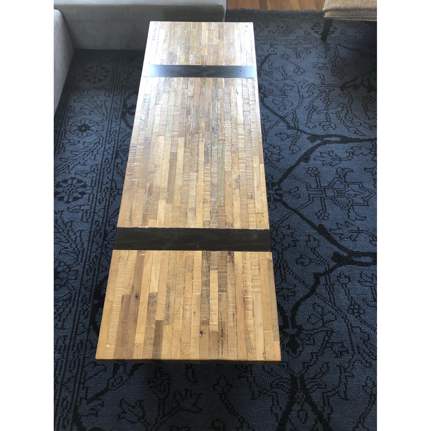 Crate & Barrel Reclaimed Wood Rectangular Coffee Table - image-1