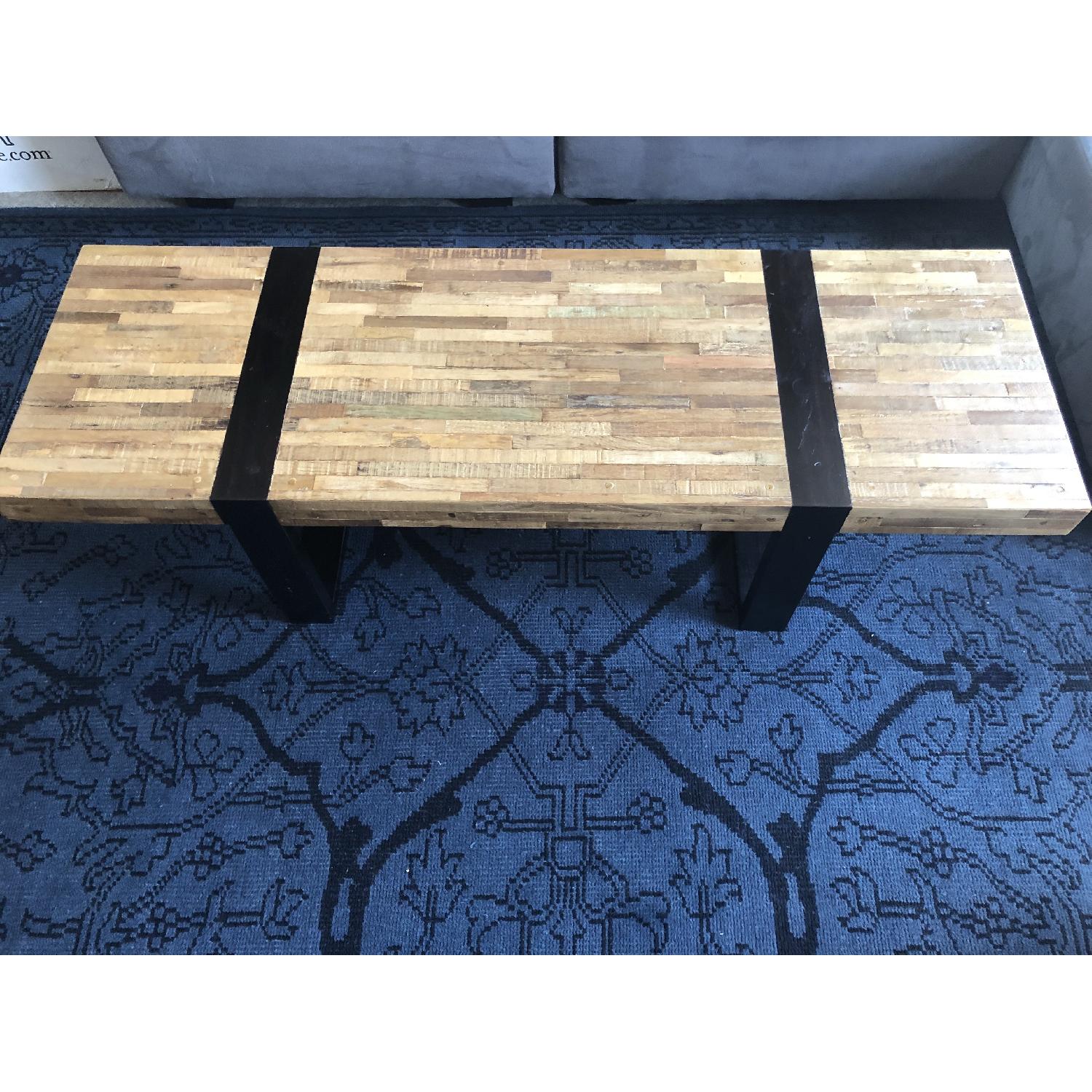Crate & Barrel Reclaimed Wood Rectangular Coffee Table - image-2