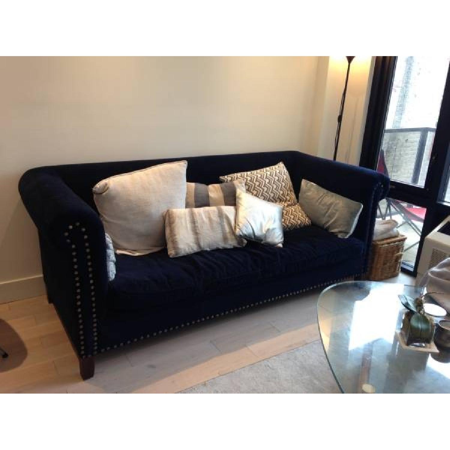 Henredon Ralph Lauren Blue Low-Pile Velvet Sofa - image-2