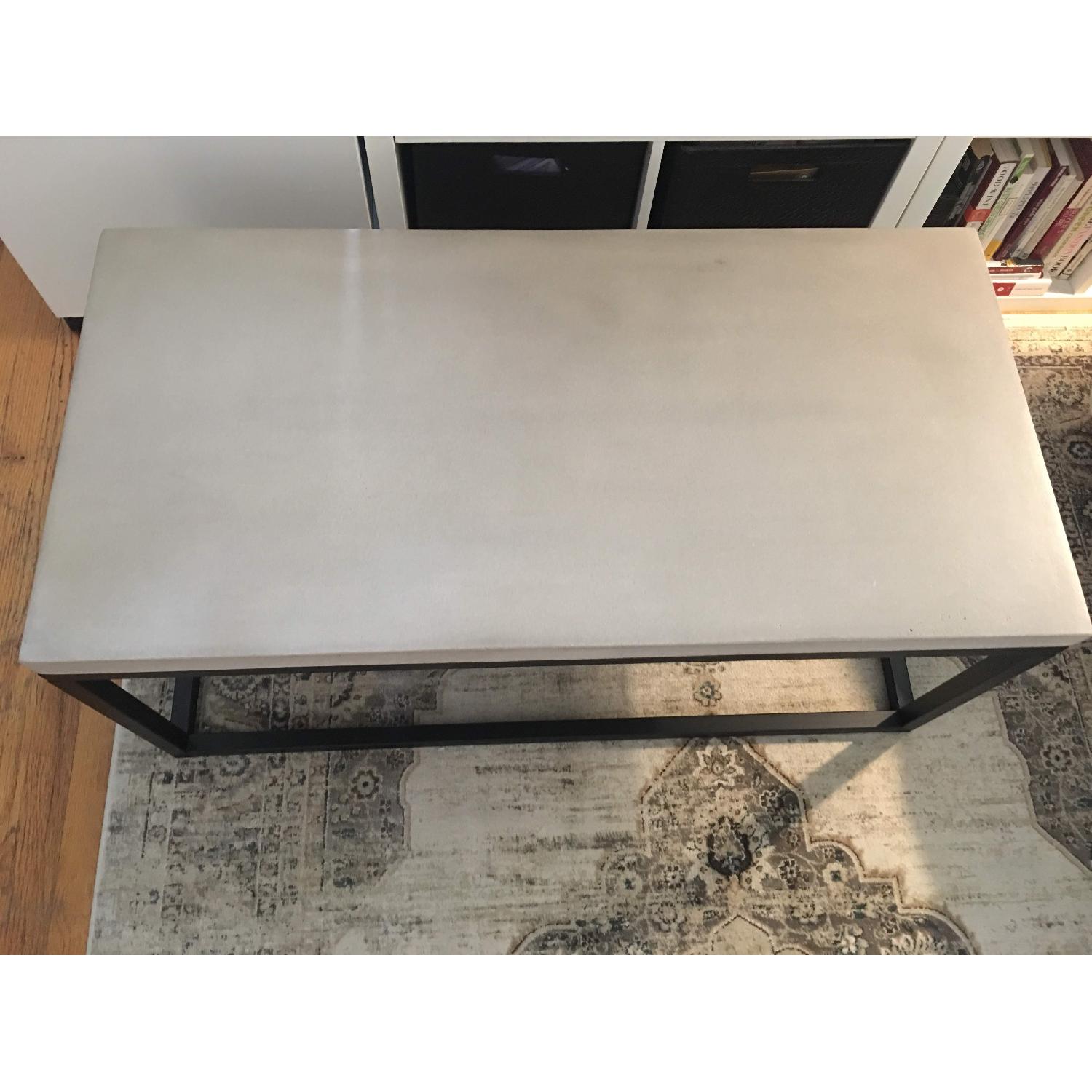 ABC Carpet & Home Modern Concrete Coffee Table w/ Iron Base - image-1