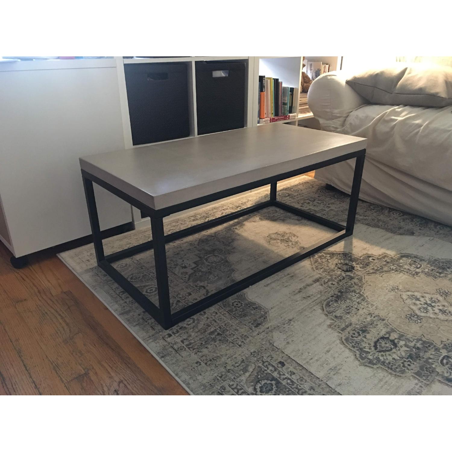ABC Carpet & Home Modern Concrete Coffee Table w/ Iron Base - image-2