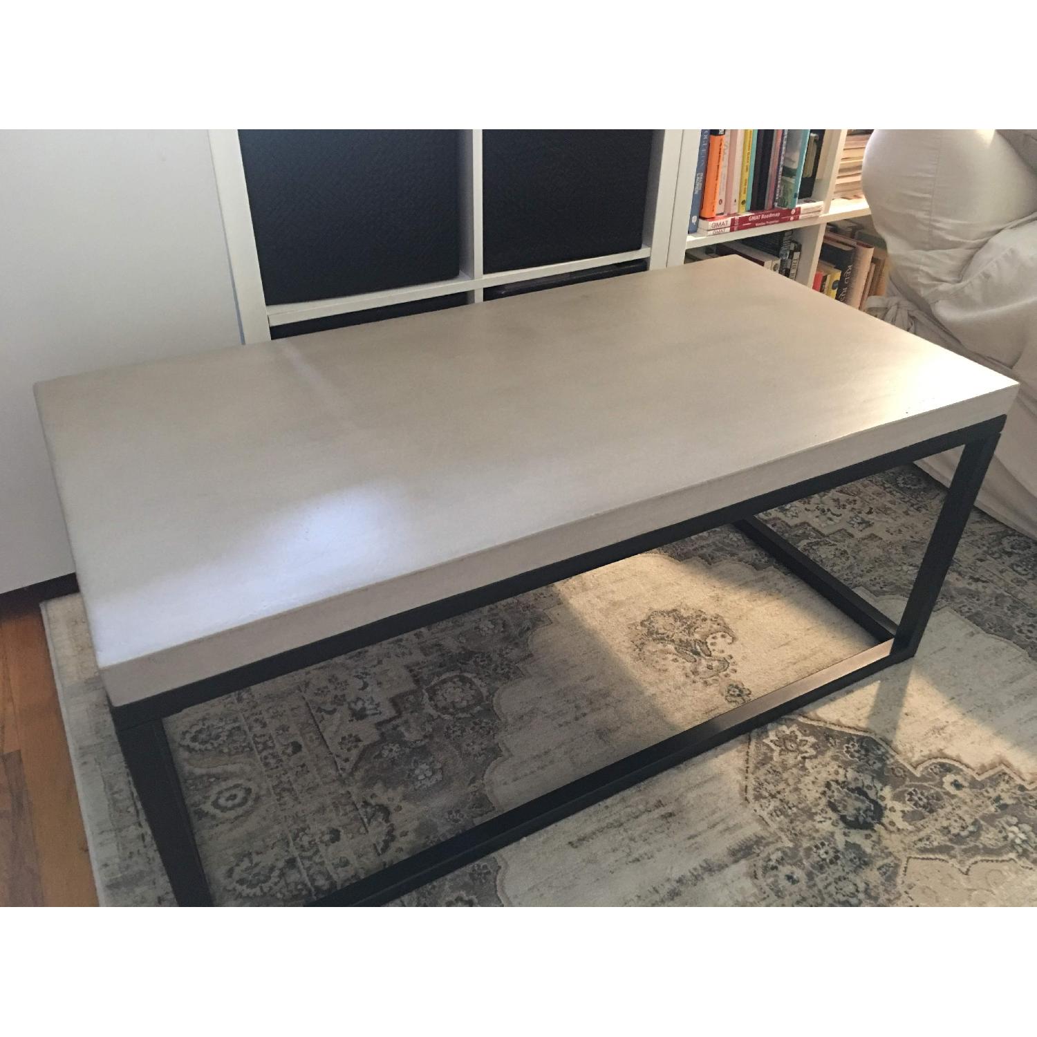 ABC Carpet & Home Modern Concrete Coffee Table w/ Iron Base - image-3