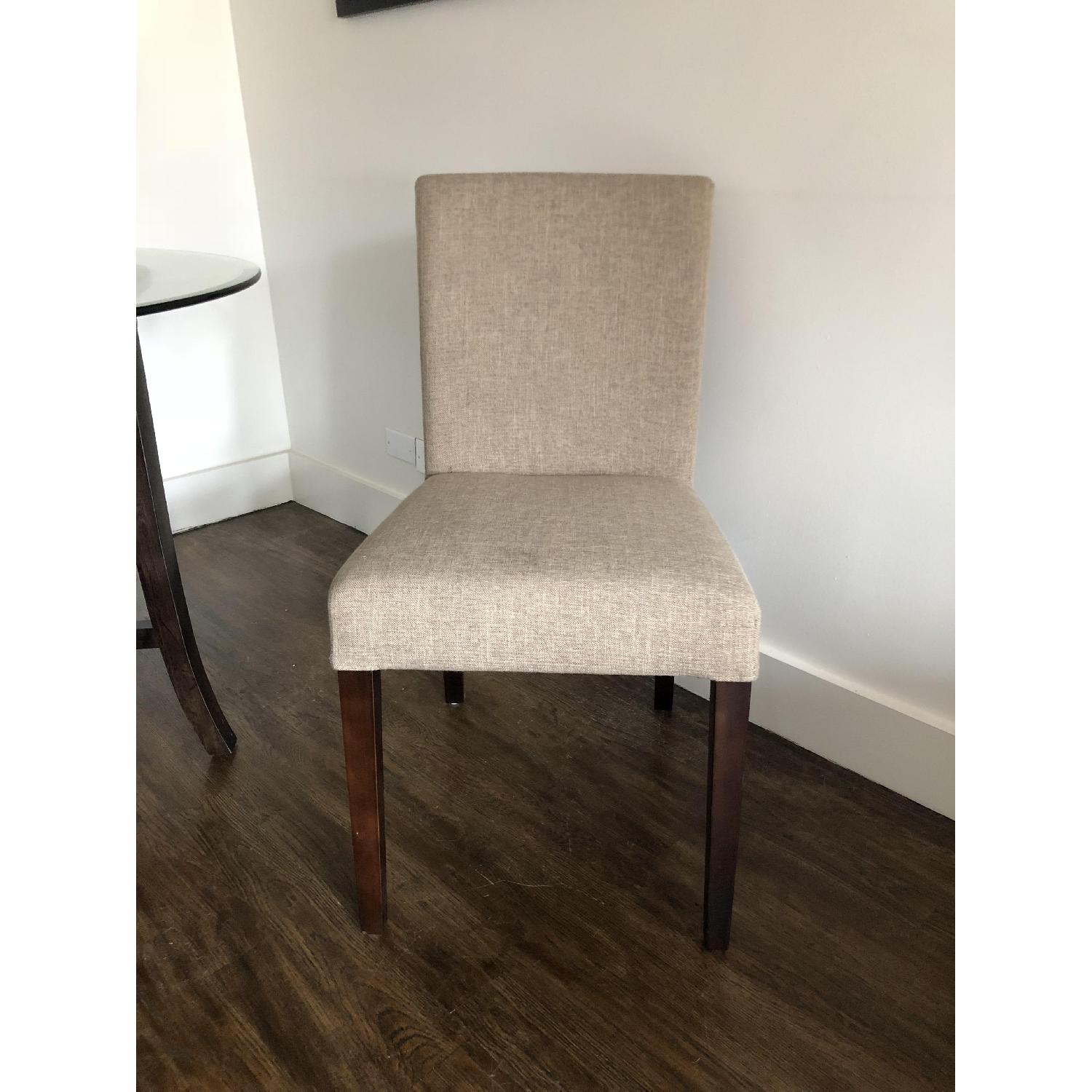 Crate & Barrel Lowe Khaki Upholstered Dining Chairs - image-2