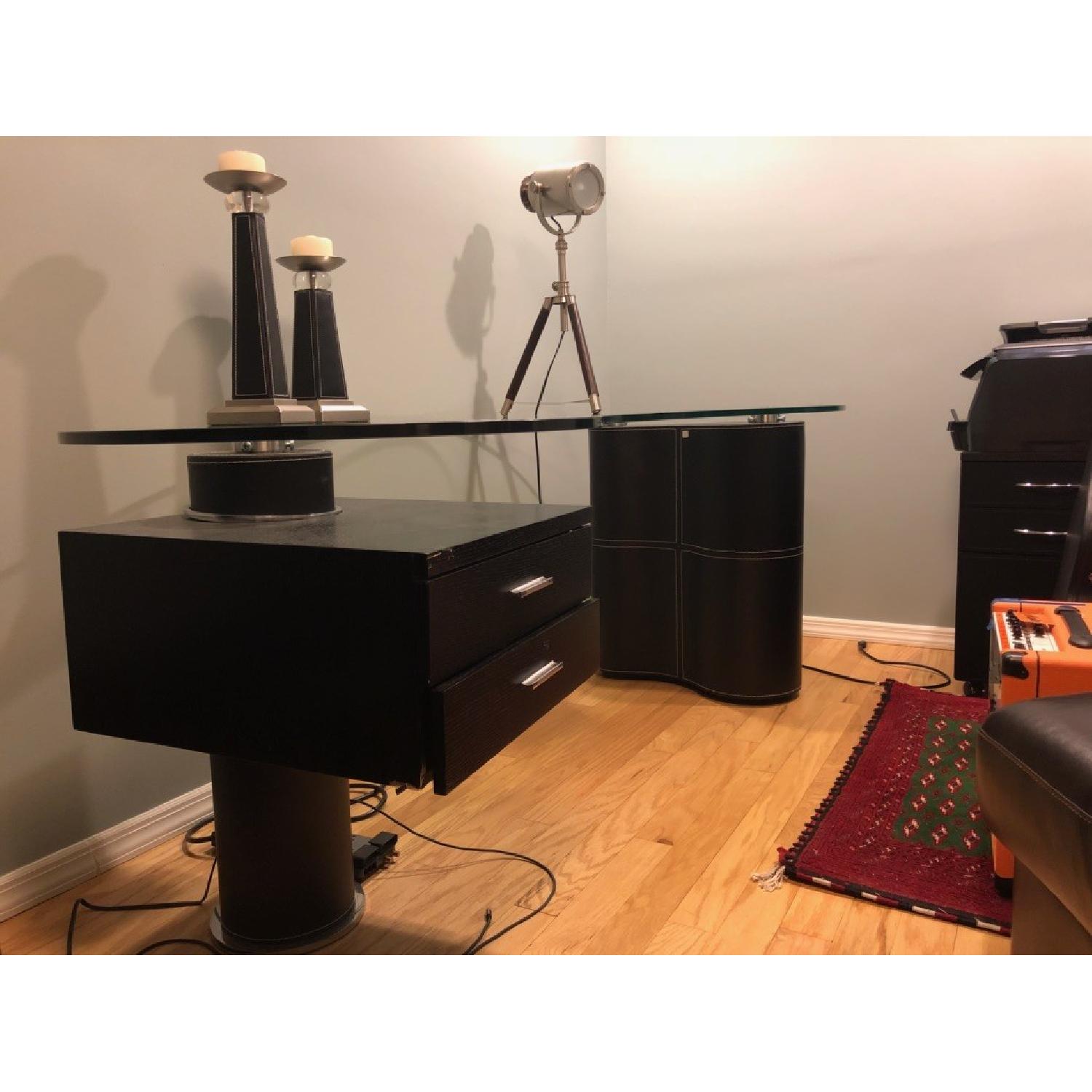 Bova Furniture Katie Modern Desk w/ Glass Top AptDeco