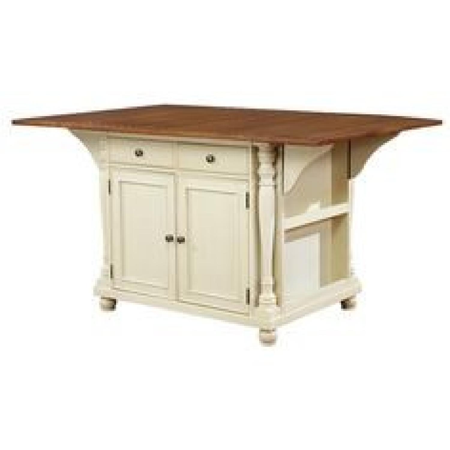 2-Tone Kitchen Island w/ Expandable Top & Storage - AptDeco