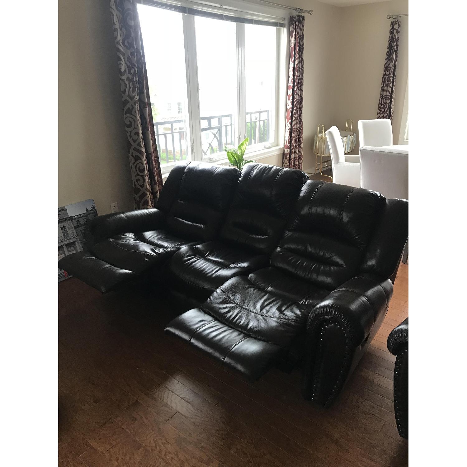 Raymour & Flanigan Reclining Leather Sofas - image-2