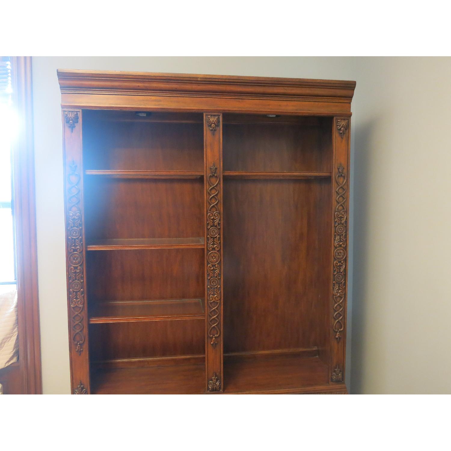 Solid Wood Bookcase w/ 2 File Drawers - image-2
