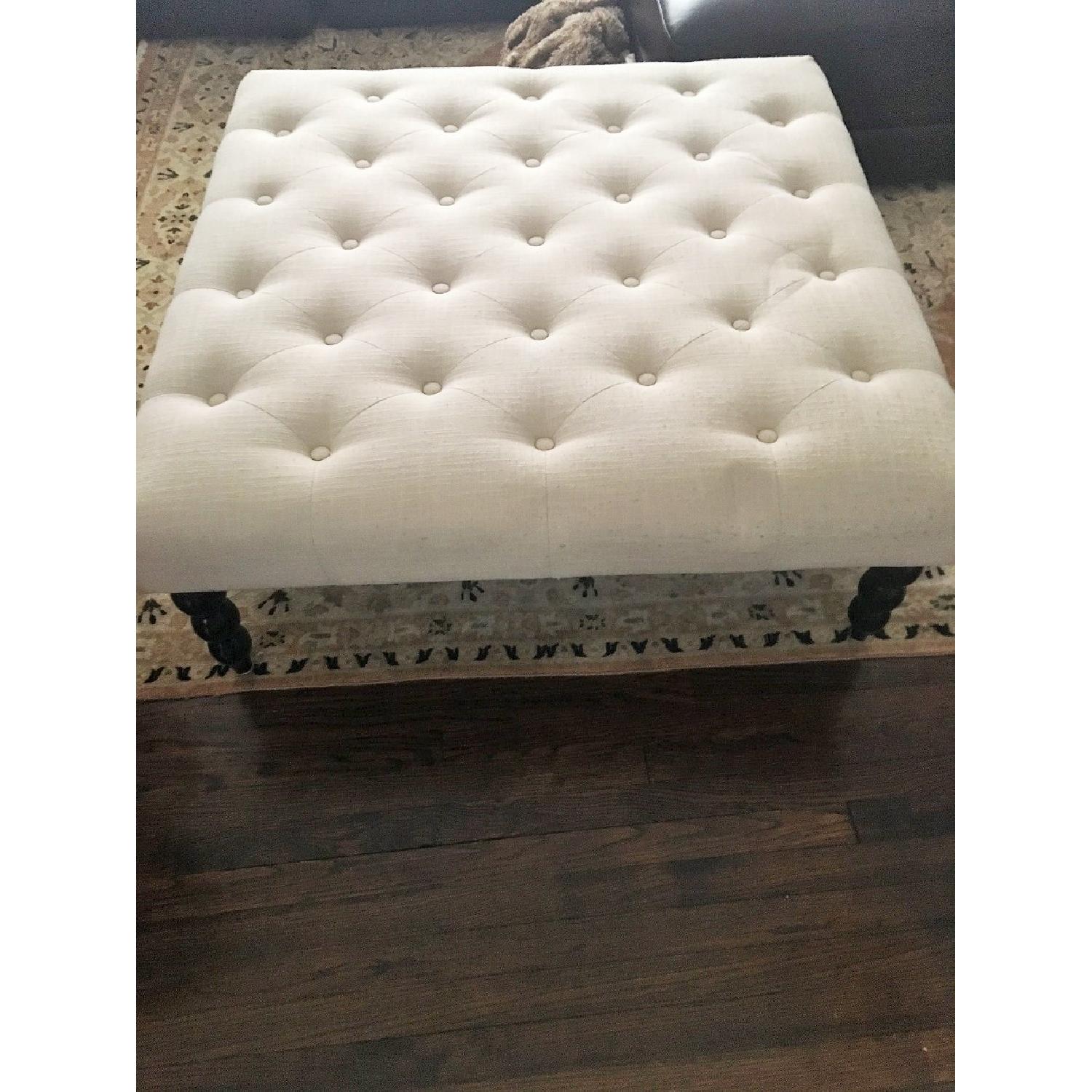 Upholstered Tufted Ottoman - image-1