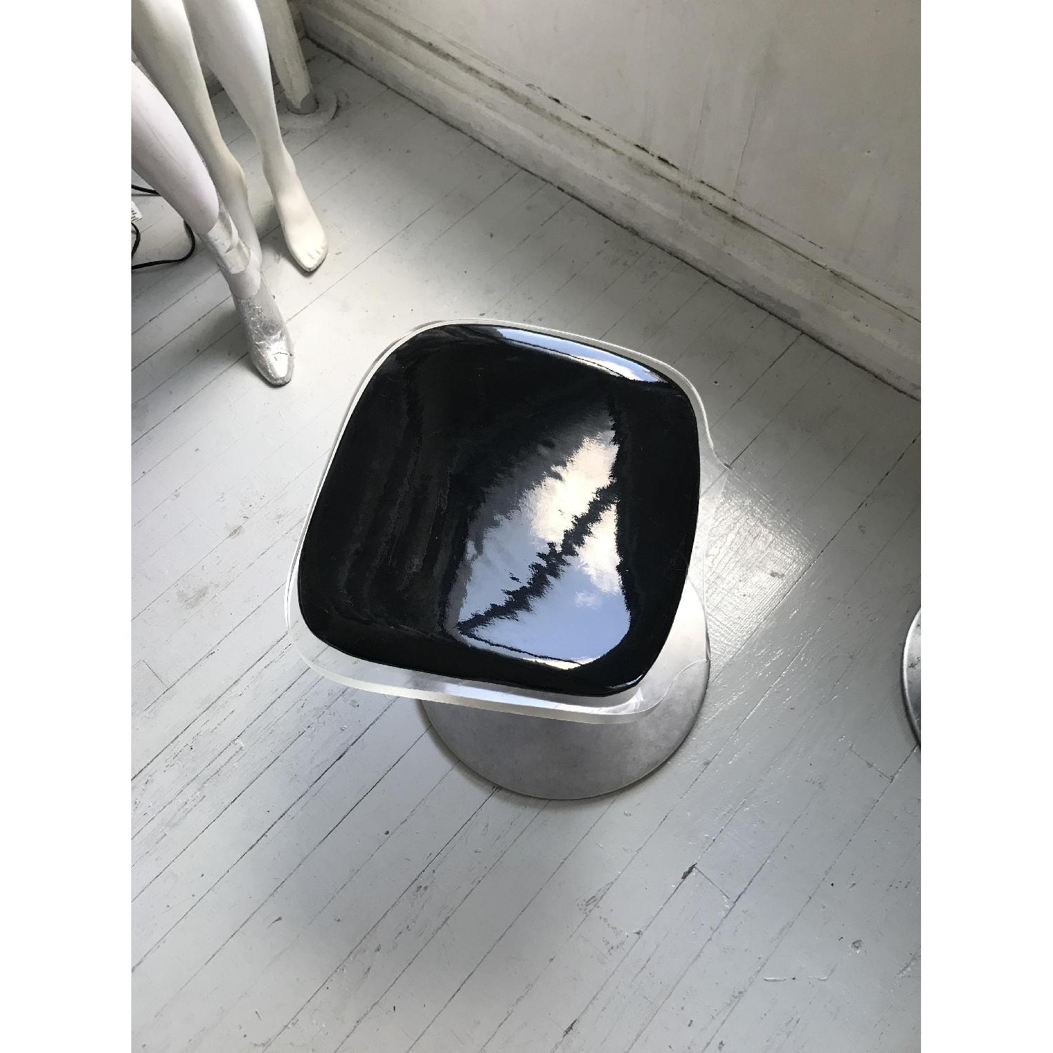 Mid Century Modern Lucite Backless Stools w/ Chrome Base - image-5