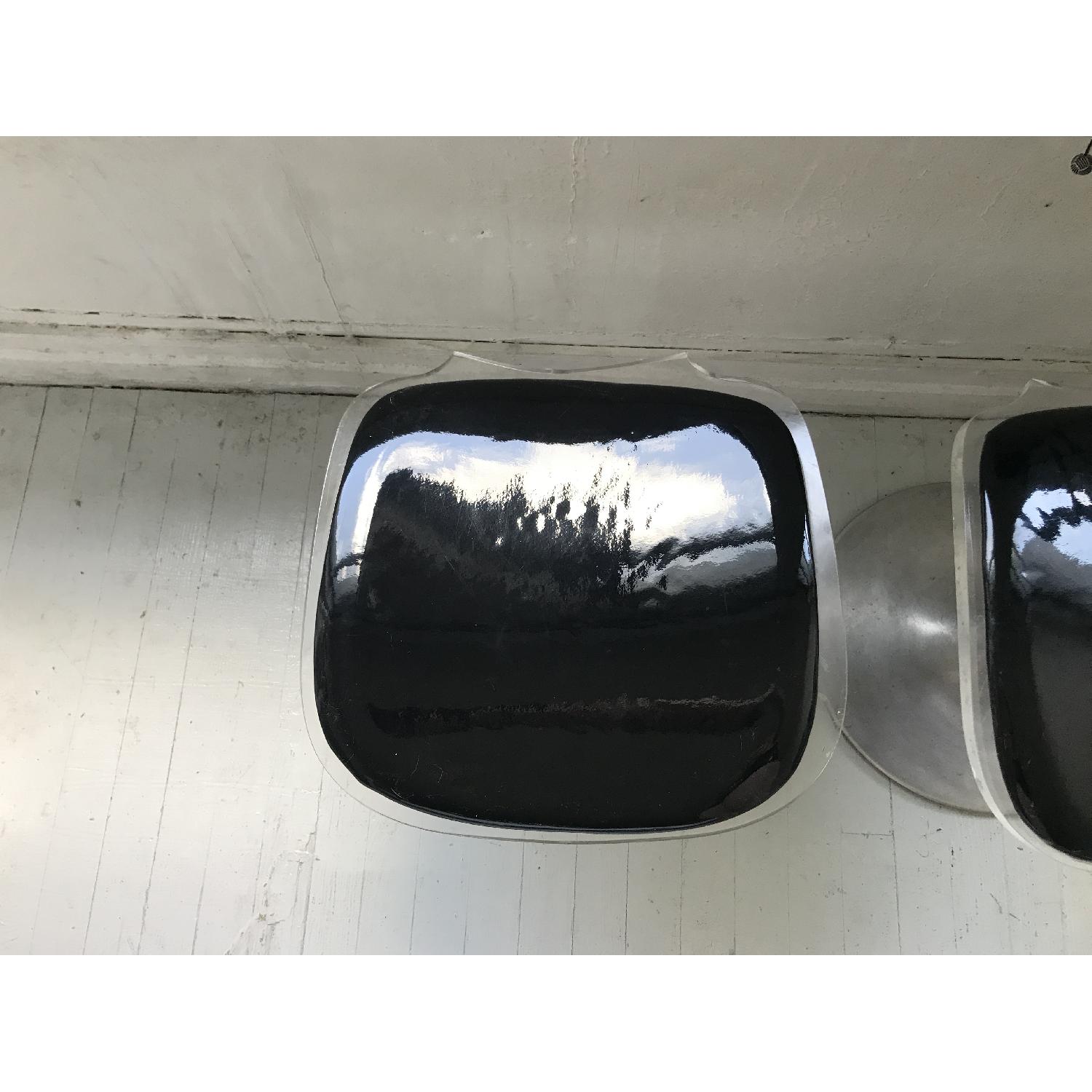 Mid Century Modern Lucite Backless Stools w/ Chrome Base - image-6