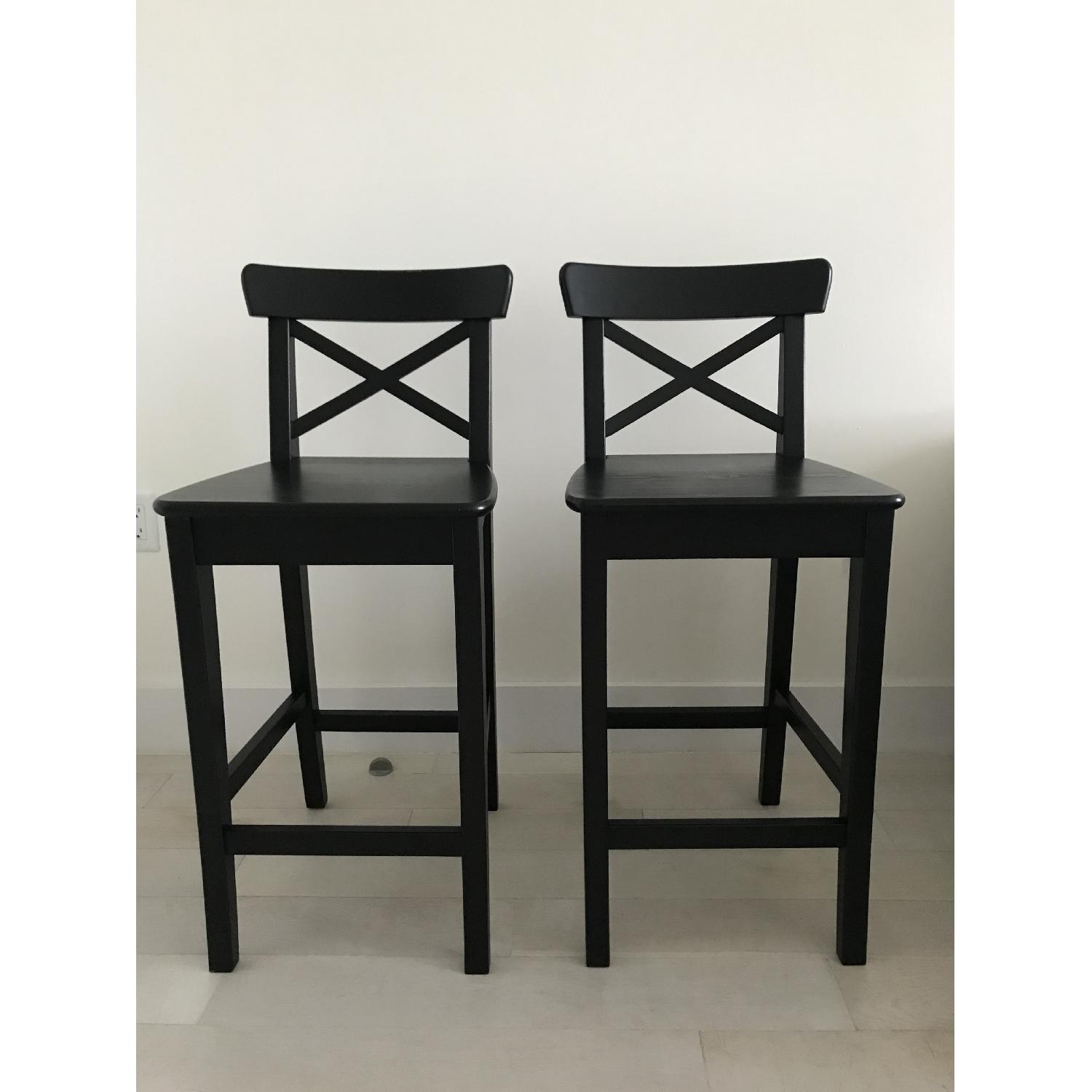 Ikea Ingolf Bar Stools w/ Backrest - image-1