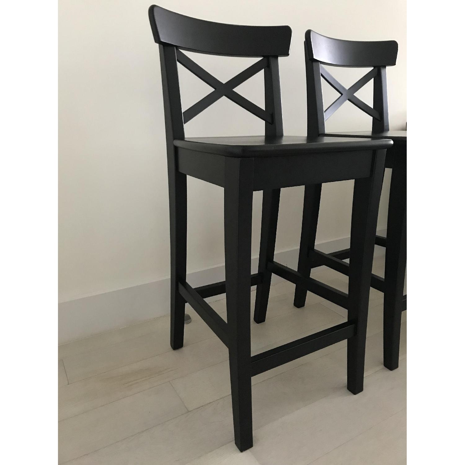 Ikea Ingolf Bar Stools w/ Backrest - image-3