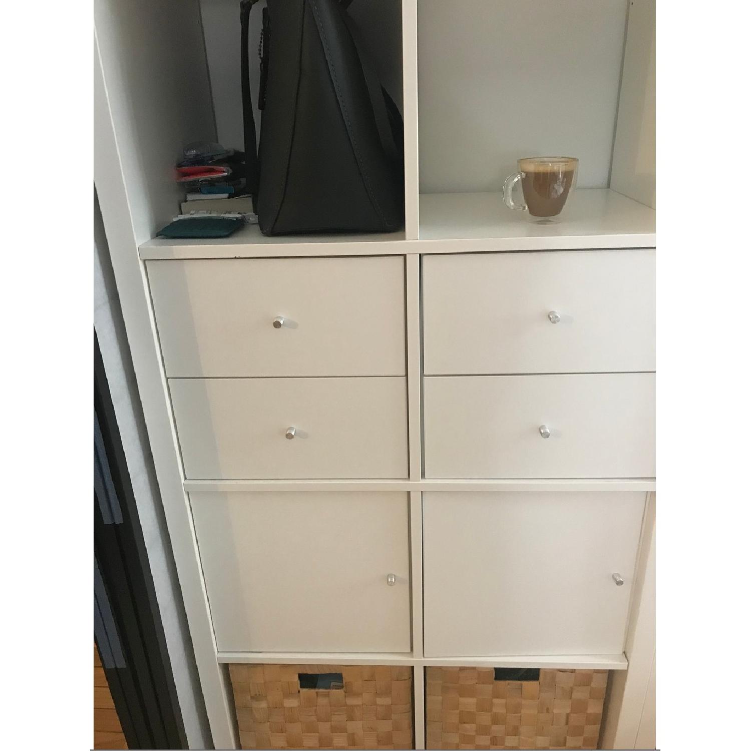 Ikea Kallax Bookcase w/ Drawers Doors & Baskets AptDeco