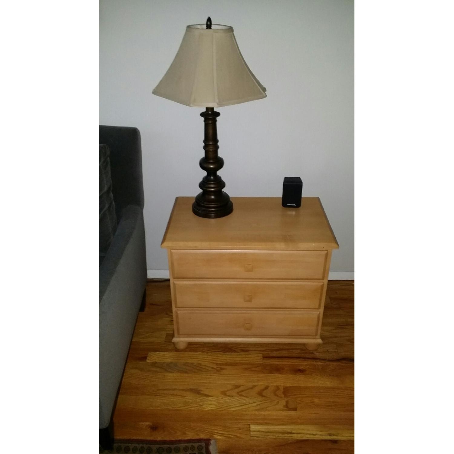 Ethan Allen Wood 3 Drawer End Table/Nightstand - image-1