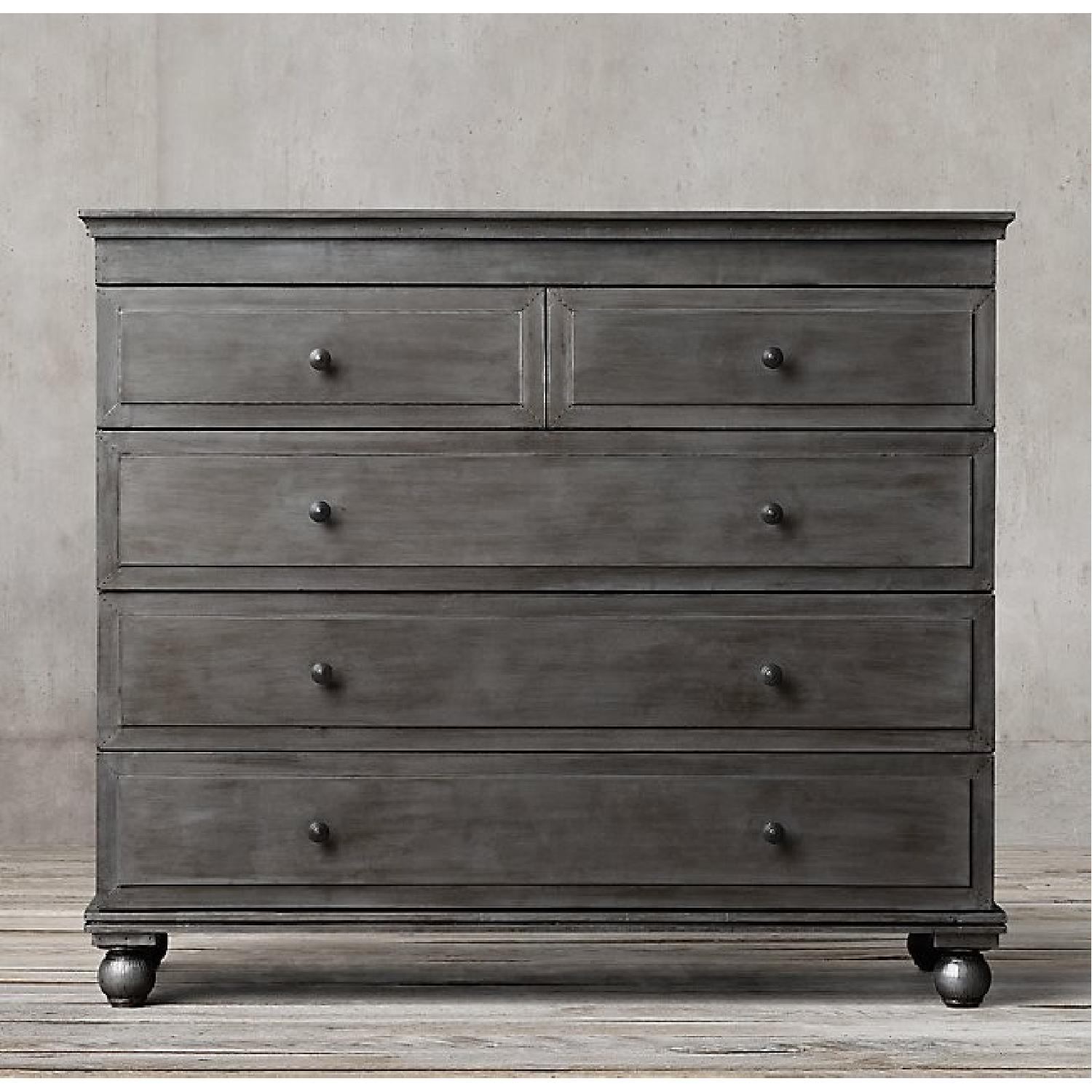 annecy metal wrapped dresser Annecy Metal-Wrapped 5-Drawer Dresser Zinc 3D model