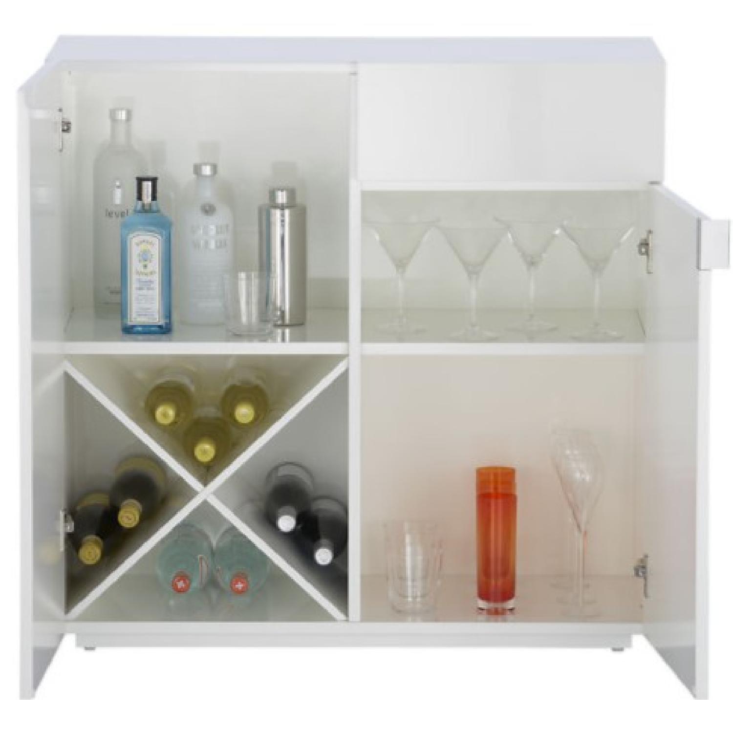 CB2 Swig Modern White Mini Bar/Console Table AptDeco