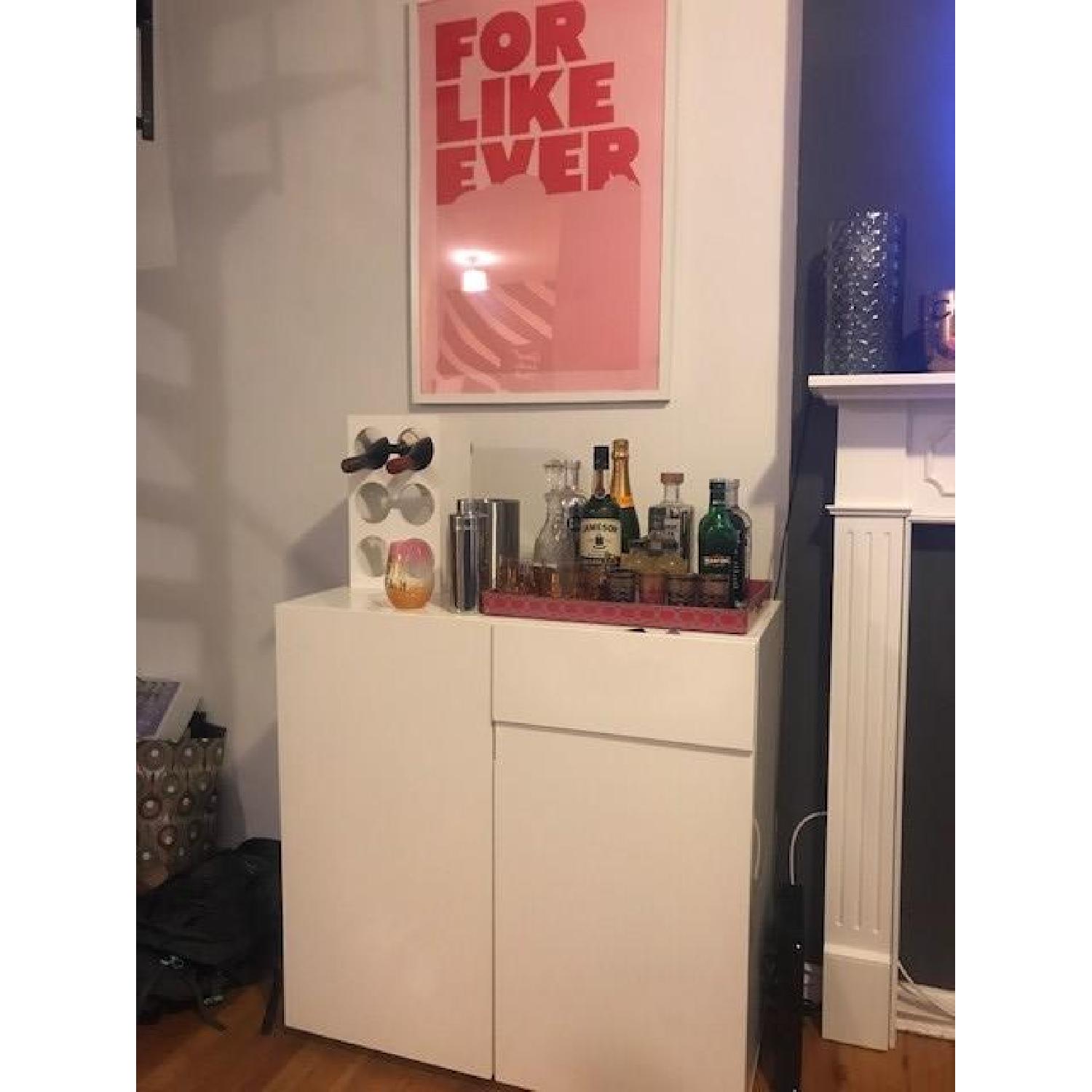 CB2 Swig Modern White Mini Bar/Console Table - image-3