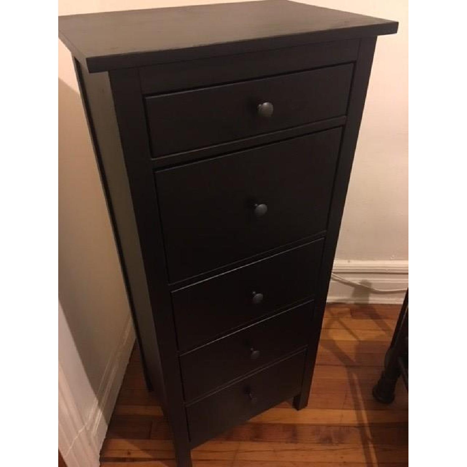 Ikea Hemnes Black 5-Drawer Tall Dresser - image-2