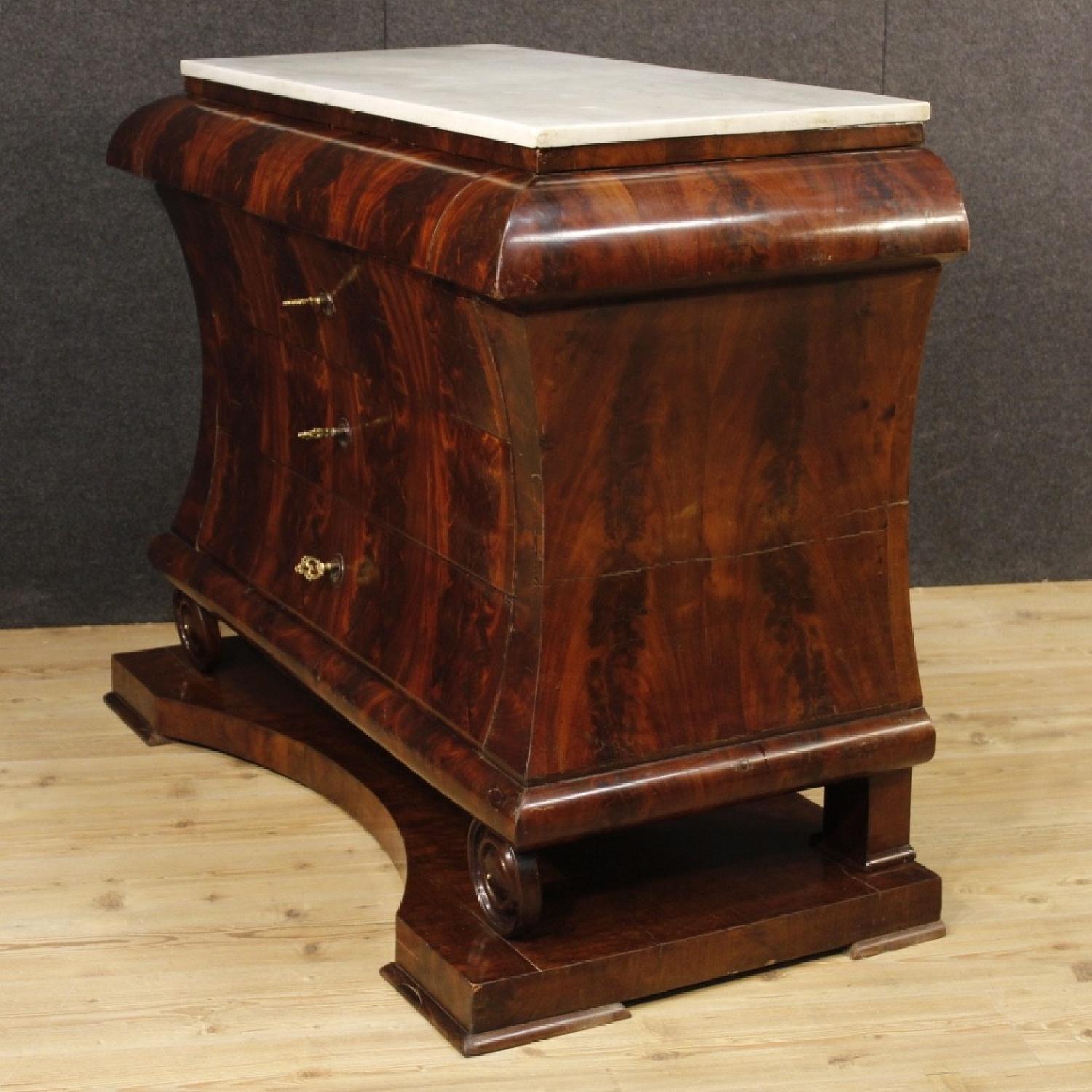 19th Century Spanish Dresser in Mahogany Wood w/ Marble Top - image-4
