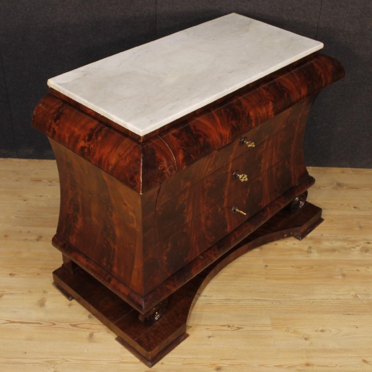 19th Century Spanish Dresser in Mahogany Wood w/ Marble Top - image-7