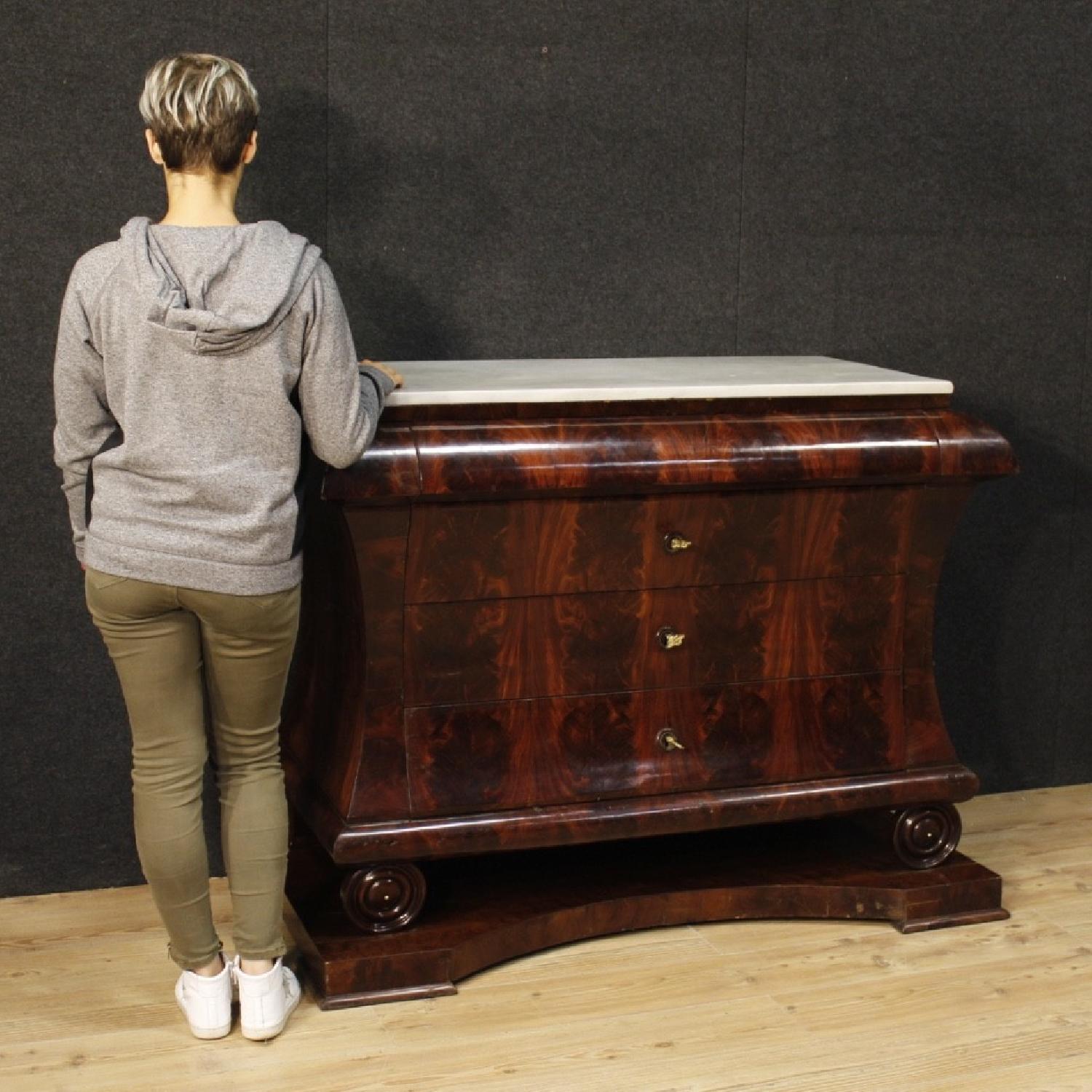 19th Century Spanish Dresser in Mahogany Wood w/ Marble Top - image-9