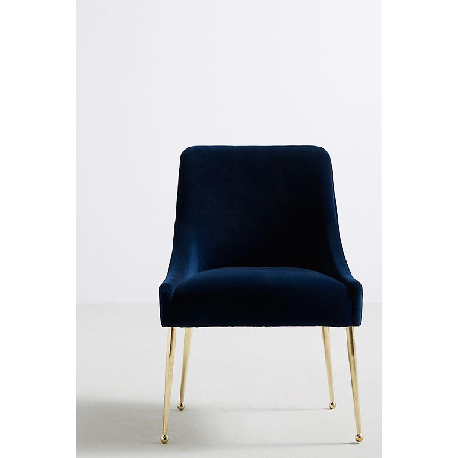 Anthropologie Velvet Elowen Chair in Navy - image-1