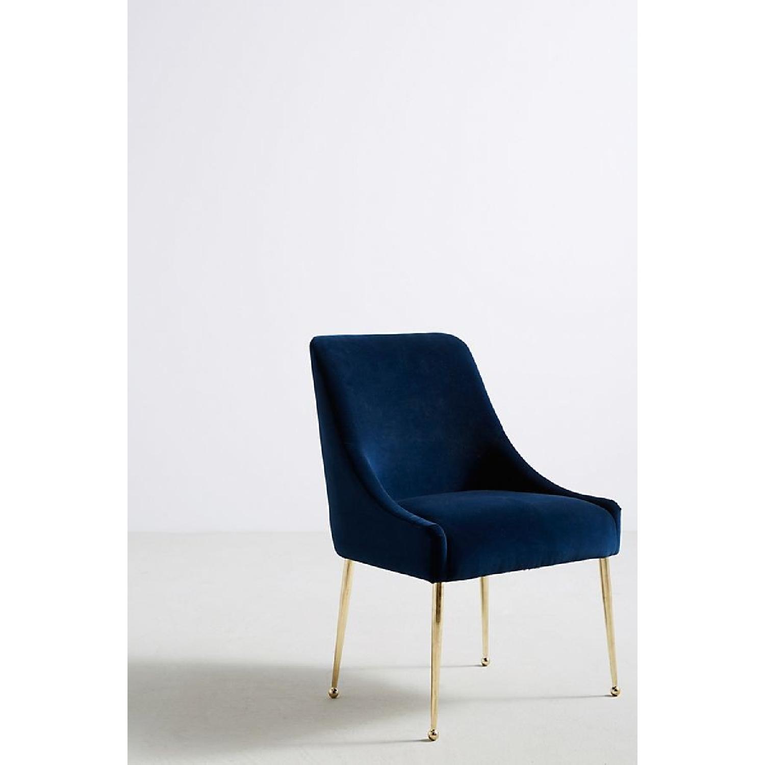 Anthropologie Velvet Elowen Chair in Navy - image-2