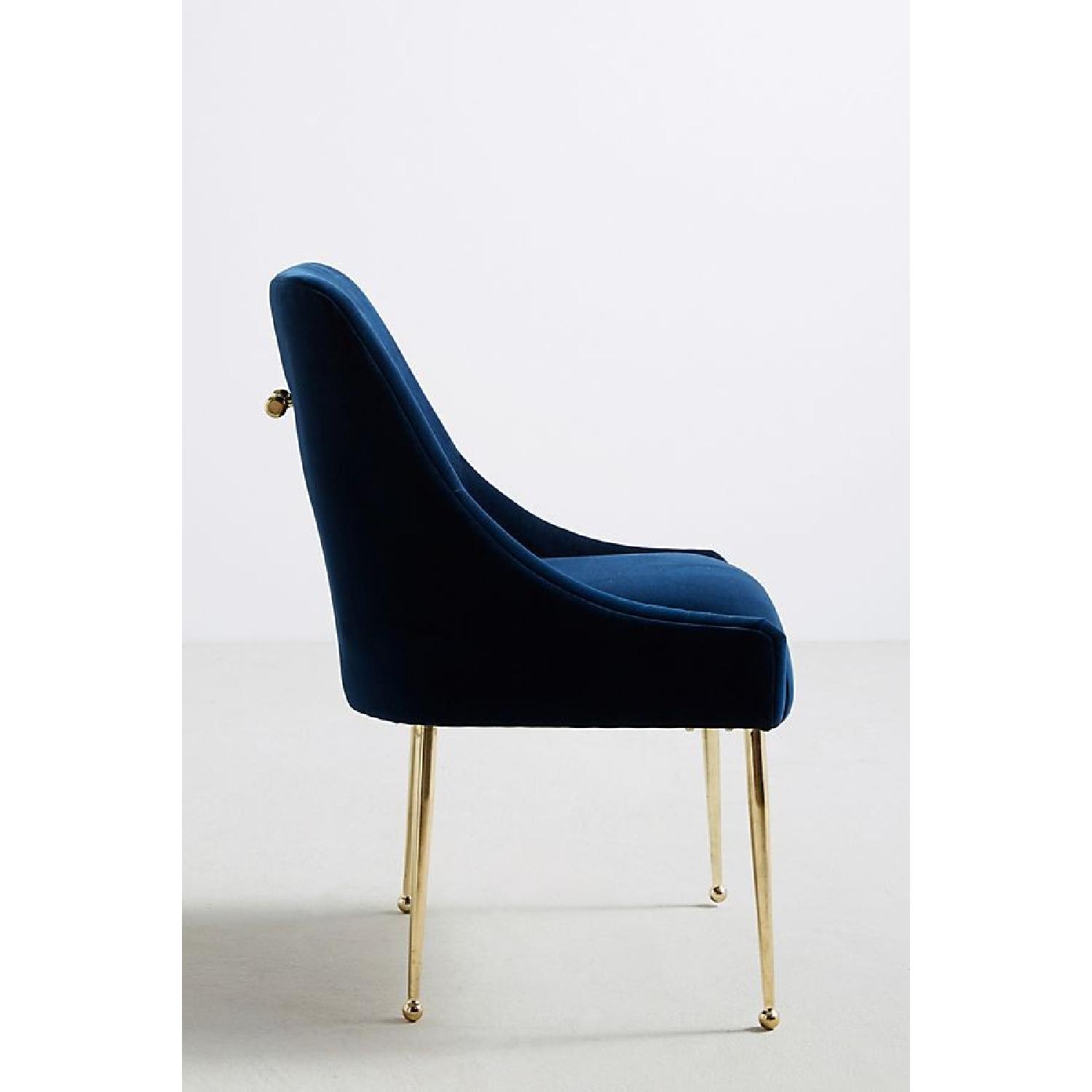 Anthropologie Velvet Elowen Chair in Navy - image-3