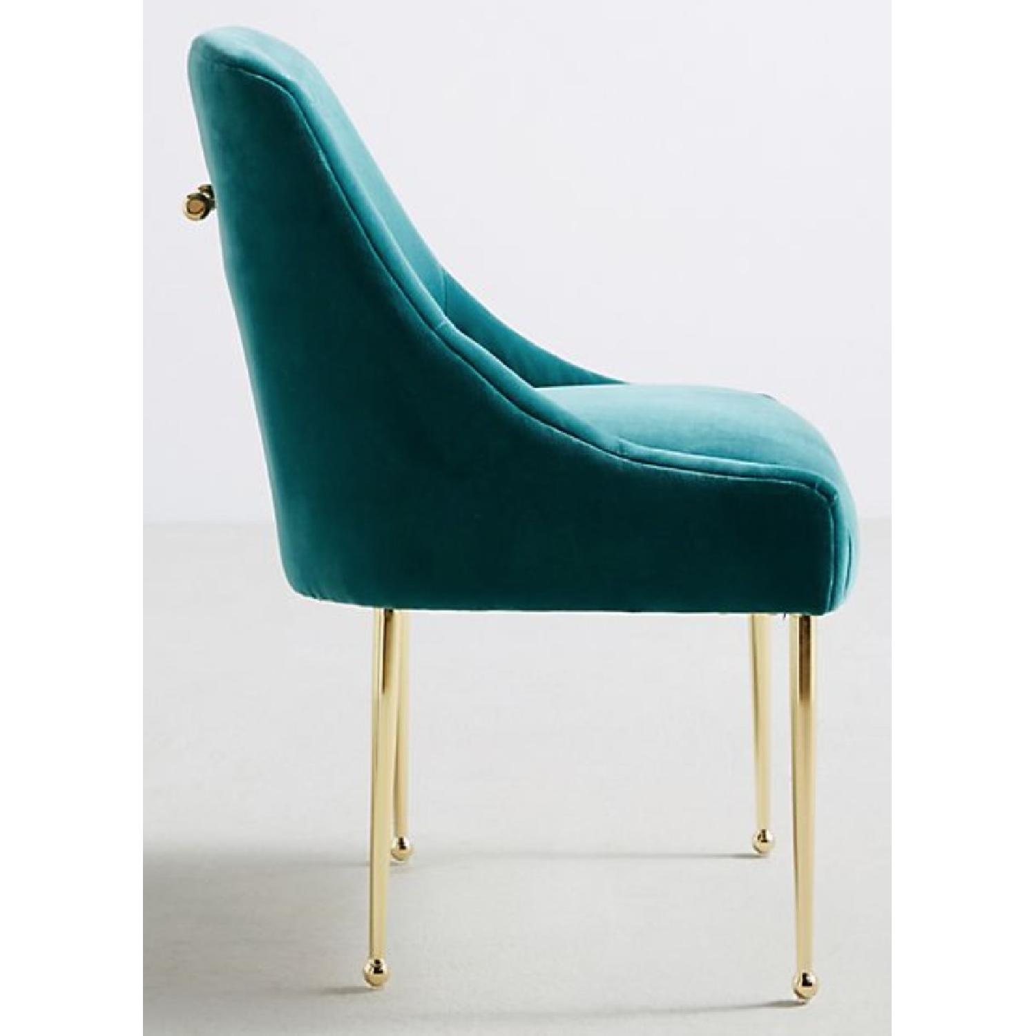 Anthropologie Velvet Elowen Chair in Teal - image-3