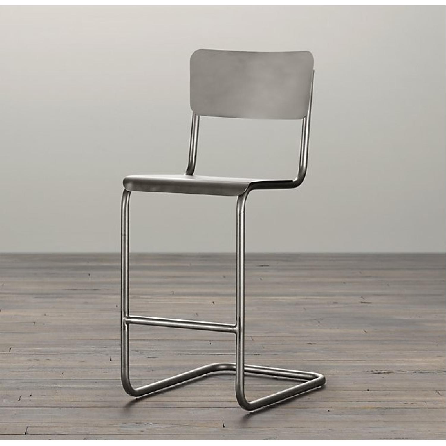 Restoration Hardware Schoolhouse Cantilevered Metal Stool - image-4