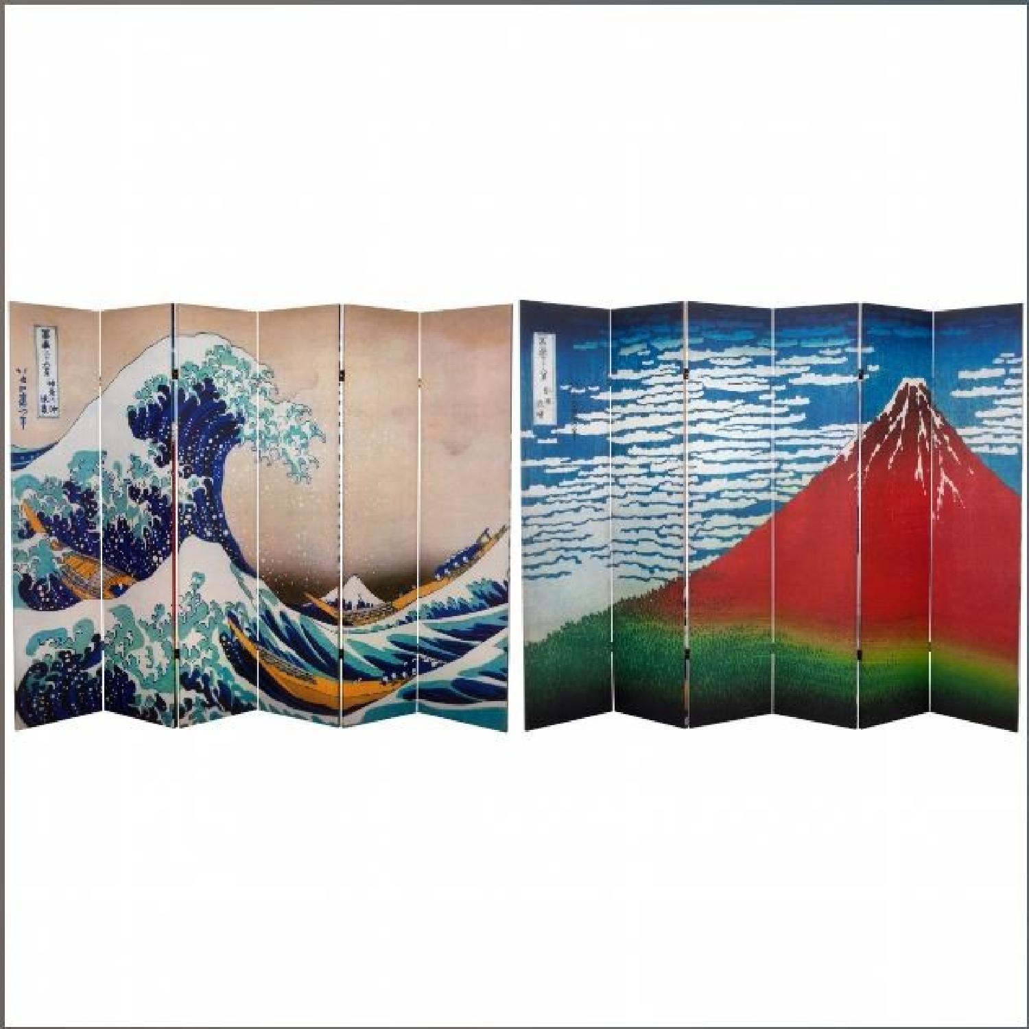 Double Sided Hokusai Room Divider - image-3