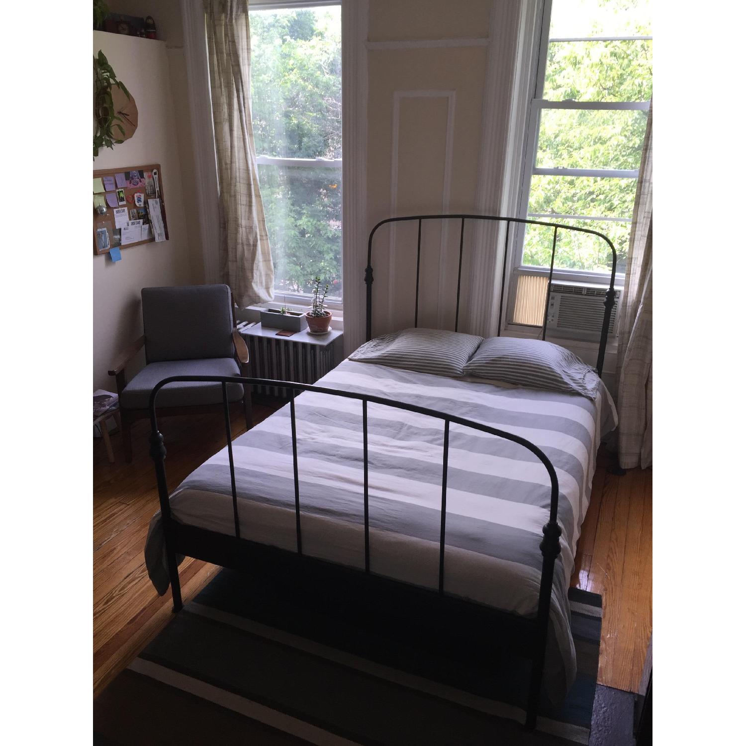 Ikea Lillesand Black Metal Full Bed Frame - image-4