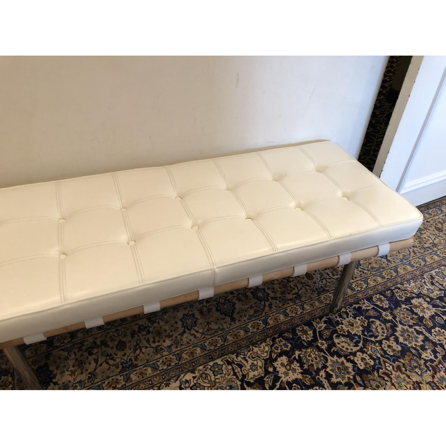 Oliver & James Andalucia White Leather Bench - image-1