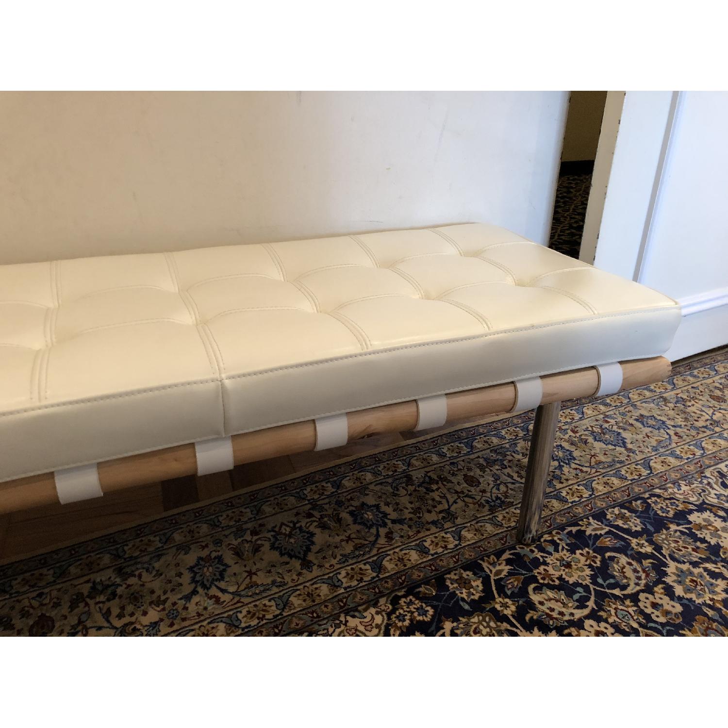 Oliver & James Andalucia White Leather Bench - image-2